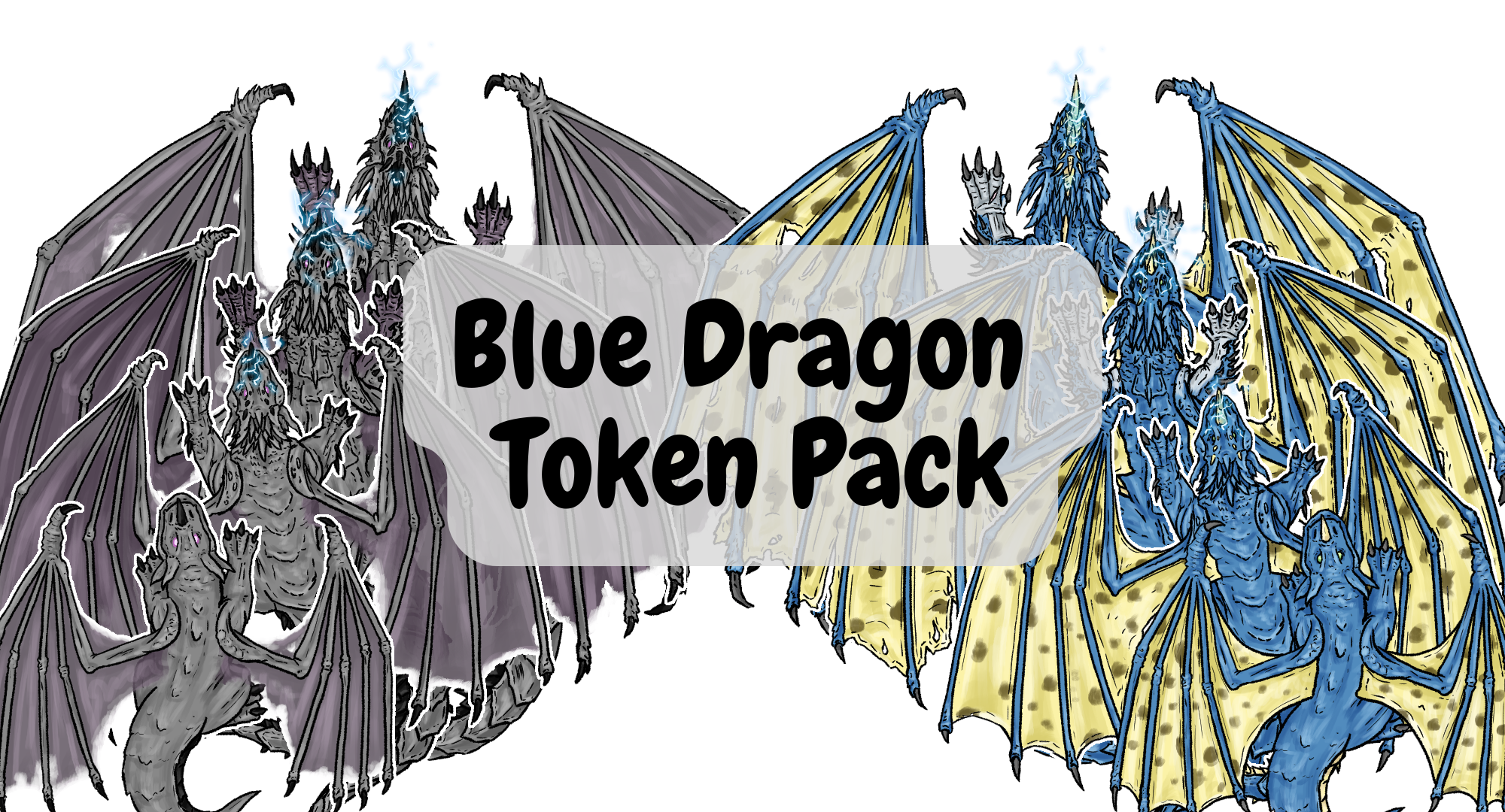 Blue Ridge Token Blue Dragon Token Pack | Printable Monster Tokens – TTRPGHQ
